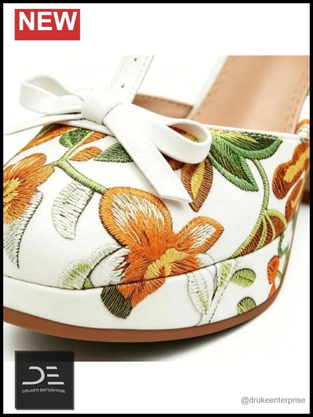 Women's PU Leather Bow Platform Pumps, T-Strap High Heels